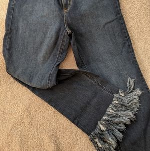 Just Black fringed cropped jeans